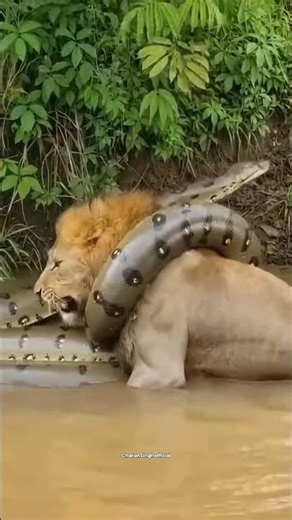 😱 Anaconda Ne Sher Ko Jakad Liya 🐍🦁🔥 | Snake vs Lion | River Fight | AI 4K Realistic