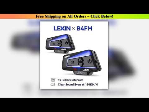 Lexin B4FM-X Bluetooth Motorcycle Intercom Helmet Headsets,BT 5.0 Wireless Communication
