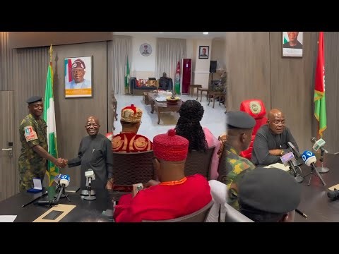 Gov Alex Otti Received Army Commander & Taskforce With Traditional Rulers Discuss Abia Security