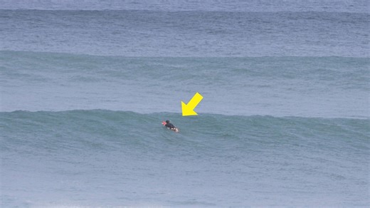 Surfer enjoys top spot in the lineup at Uluwatu's prime surf location