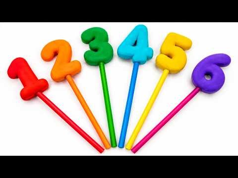Learn Colors and Numbers with Surprise Play Doh Lollipops | Preschool Toddler Learning Video