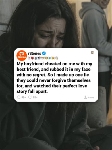 [FULL STORY] My boyfriend cheated on me with my best friend, and rubbed it in my face with no regret. So I made up one lie they could never forgive themselves for, and watched their perfect love story fall apart. Go check out Requested Reads Reddit Stories on Spotify for more stories. For any inquiries or claims, please DM me. #fullstory #redditstories #redditreadings #storytime #longstory