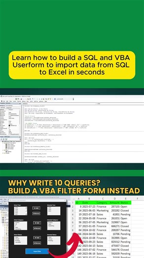 SQL filter form that saves hours of Excel work #excel #vba #tutorial
