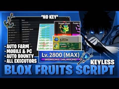 Blox Fruits Script – NO KEY, Auto Farm, Auto Bounty, Fruit Sniper, PvP, Sea Events & More!