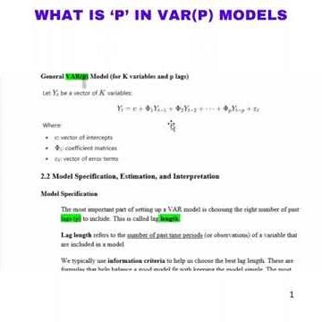 What is ‘p’ in VAR(p) Models