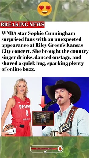 Sophie Cunningham Surprises Fans at Riley Green’s Concert!#shorts #wnba #sportsnews