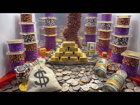 Super risky 10 Quarter challenge high limit coin pusher