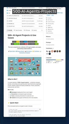 32K+ Stars • AI Agents | 500+ Projects — Learn & Build with Real Code #shorts