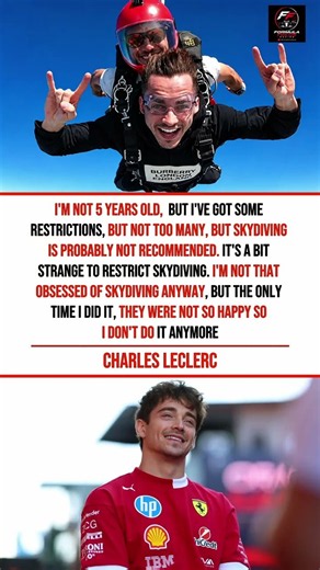 Charles Reveals Ferrari’s Biggest Restriction Skydiving #f1 #formula1