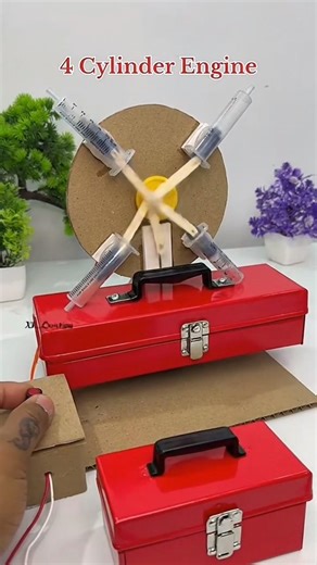 Powerful Hammer Machine with 4 Cylinder Engine 🔥 DIY DC Motor Project | Amazing Science Model #motor