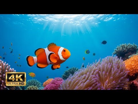🌅 Deep Sea Aquarium 4K – Tranquil Fish Swimming & Soothing Background Music
