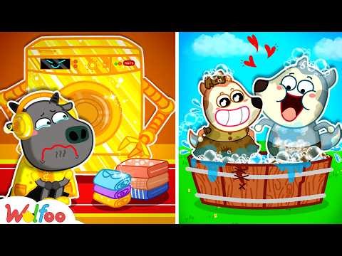 Rich vs Broke Washing Machine | Learning To Be a Good Friend | Cartoon for Kids | Wolfoo Channel