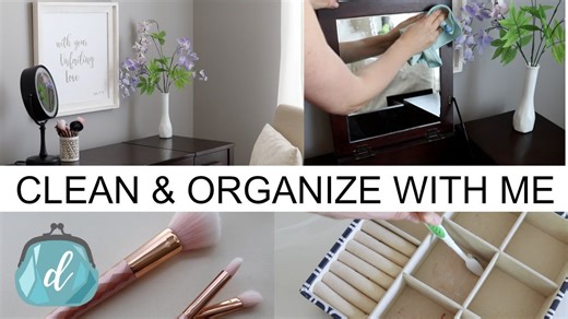 Clean with me!💕 Dollar store cleaning hacks and organization for your vanity!