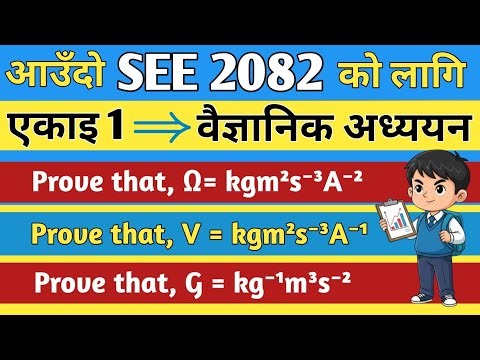 Class 10 Science | Scientific Study Unit 1 | Prove that Units Derivation (Ω, V, G) | SEE 2082 Guide