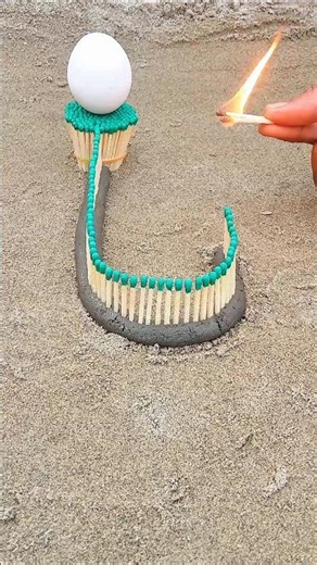 Egg & Matchstick Fire Chain Experiment 🔥🥚 | Crazy Science Trick!