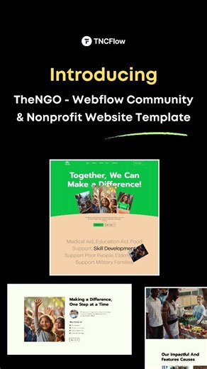 Webflow Template For Community & Nonprofit Website - TheNGO