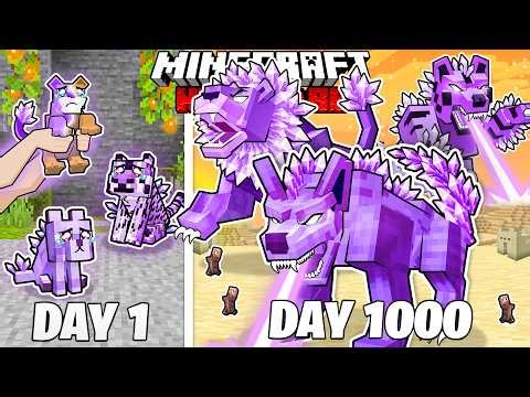 I Survived 1000 Days as an AMETHYST WOLF in HARDCORE Minecraft (Full Story)