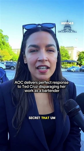 AOC Has PERFECT CLAP BACK to Ted Cruz's Disparaging Remarks about Her Work as Bartender
