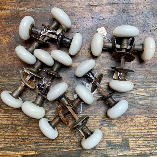 White Porcelain Door Knobs With Rosettes, Antique Victorian, Sold Separately. - Etsy