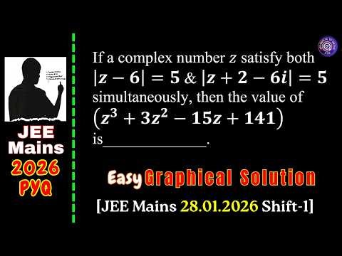 Complex Numbers | JEE Mains PYQ 2026 | z satisfy both |z−6|=5 and |z+2−6i|=5 | Graphical Solution 🚀