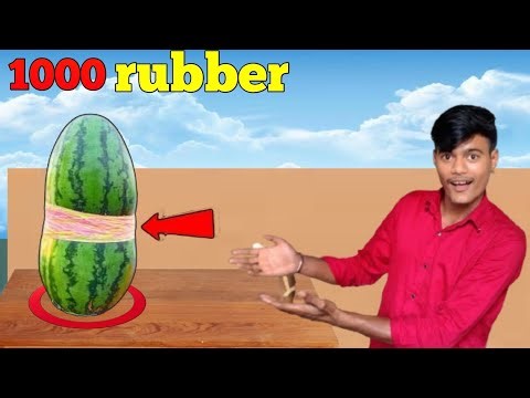 EXPLODING A WATERMELON WITH RUBBER BAND | MR DESI TESTER