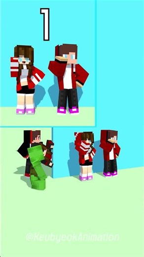 JJ&JJ sister mysterious dance, sightseeing Dark JJ&JJ sister(version3) - MAIZEN Minecraft Animation