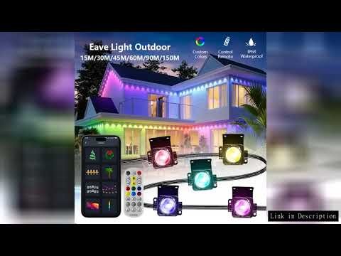 300FT Permanent Outdoor RGB Lights IP67 Waterproof Smart Eave Lighting with App Remote Control for H