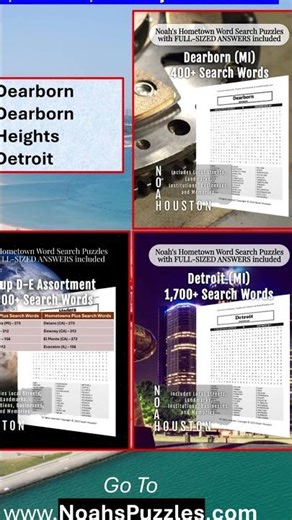 Michigan (Dearborn, Dearborn Heights, Detroit) #shorts #wordsearch #travel #youtubeshorts #viral