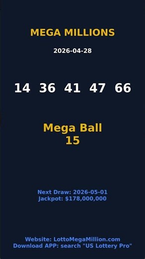 US Lottery Results - Mega Millions Results 2026-04-28