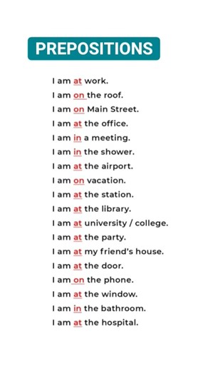 Prepositions In English 🔥✅. #english #education #grammar #preposition #englishtips