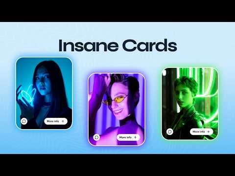 Insane Responsive Neon Blur Profile Card | HTML CSS JavaScript