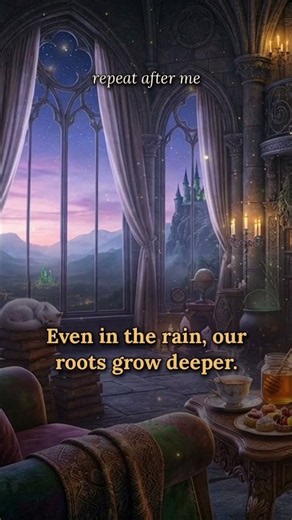Repeat after me 🔥 Even in the rain, our roots grow deeper. 528 Hz 🌹 #affirmations #528hz #resilience