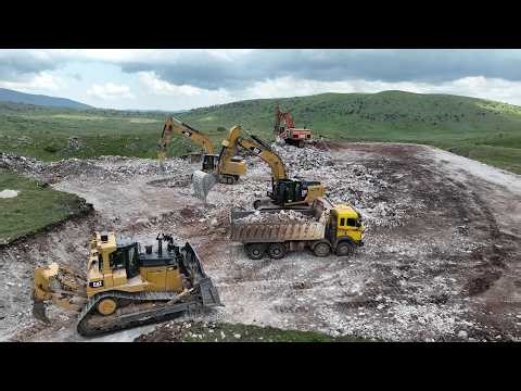 Mega Machines Building a Wind Turbine at 2000m | Cat Excavators & D9T Dozer - Sotiriadis Const.