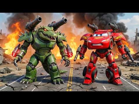 Robo McQueen vs Robot Crocodile — Epic Clash for Survival! 🐊💥