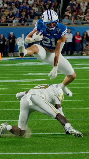 that slowmo hurdle is nice 😎 | BYU Football