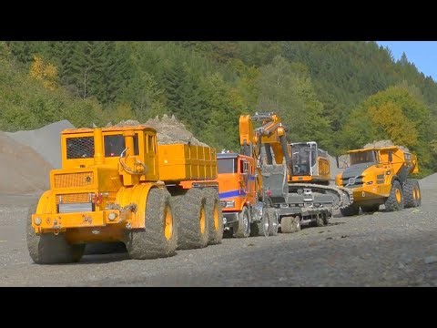 Mega RC Construction Site Action RC Excavator Dump Trucks Wheel Loader Claas Kirovets
