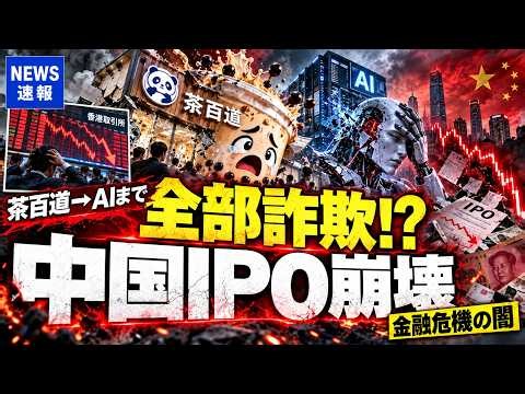 【中国激震】中国のIPOは全部インチキ!? 茶百道からAIまで不正疑惑噴出！金融大崩壊の序章か!中国、まさかの金融崩壊危機!?