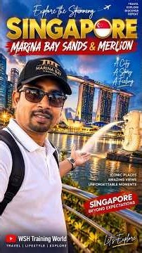 Singapore Marina Bay Sands & Merlion 🇸🇬 | Amazing Singapore Travel Vlog | Shemul AI Travel World
