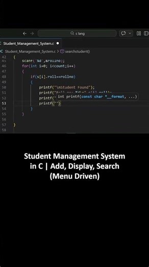 Student Management System in C | Mini Project Using Structure | Menu Driven Program #cprogramming