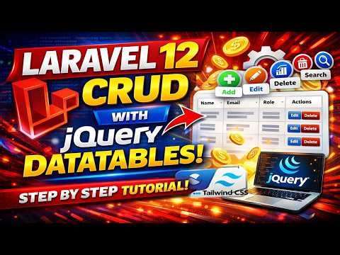 Laravel 12 CRUD with Tailwind & DataTables | Full Guide Hindi
