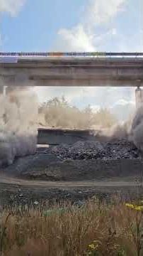 Historic German bridge reduced to rubble in controlled blast #shorts