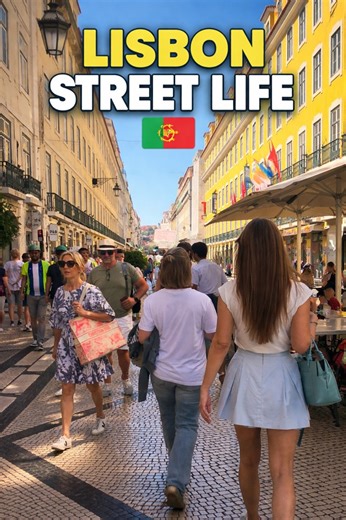 Lisbon is a city that feels alive the moment you step into its streets. From the beautiful Portuguese mosaic sidewalks to the colorful buildings glowing under the sun, every walk through Lisbon is full of energy and character. This is real Lisbon street life — people walking, talking, shopping, enjoying cafés, and living the moment. The mix of locals and travelers creates a vibrant atmosphere that makes the city feel warm, welcoming, and unforgettable. Lisbon isn’t just a destination, it’s a fee