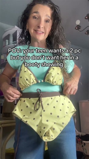 You put your teenager in a string bikini