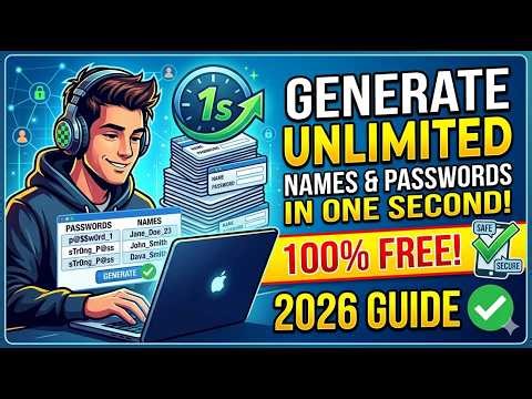 How to generate unlimited passwords and names in one second for free 2026