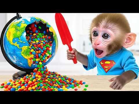 Monkey Baby Bon Bon and the duck face a raging fire to save the giant grape field