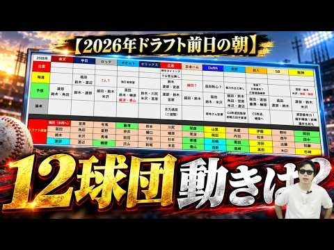 【2026年ドラフト前日の朝】12球団動きは？