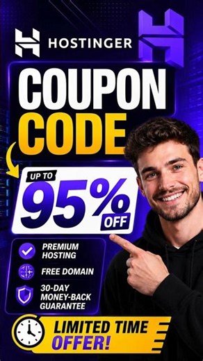 Hostinger Coupon Code 2026 🔥 Up to 95% OFF #shorts #hostingercoupon #hostingerpromocode