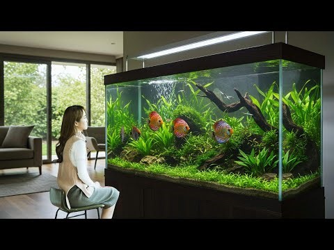 Beautiful Planted Discus Tank Setup at Home - The Most Relaxing Aquarium