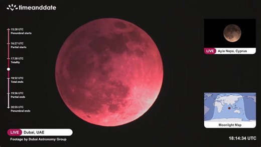 Watch the moon turn blood red in this lunar eclipse time-lapse