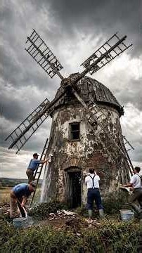 I Built a Traditional Windmill in the Countryside 🌾🌬️